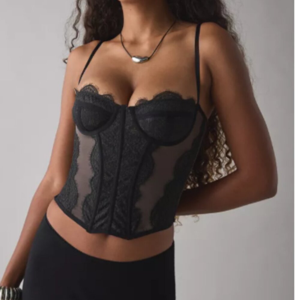 Urban Outfitters Corset Bustier Balconette Lingerie Sexy Valentine's Day Sz S